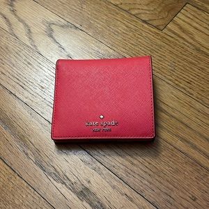 Kate Spade Neon Coral Small Bifold Wallet